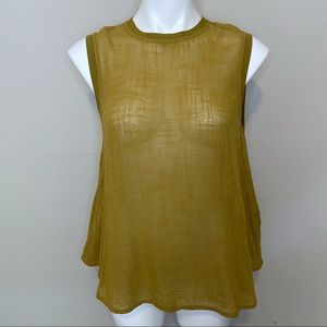 Enza Costa Semi-sheer Cotton Gauze Tank